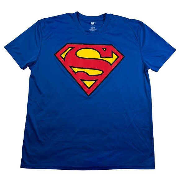 D.C. Comics Shirt Men's S/S Superman Crew Neck Pullover Tee Blue Red 2XL - Picture 1 of 10